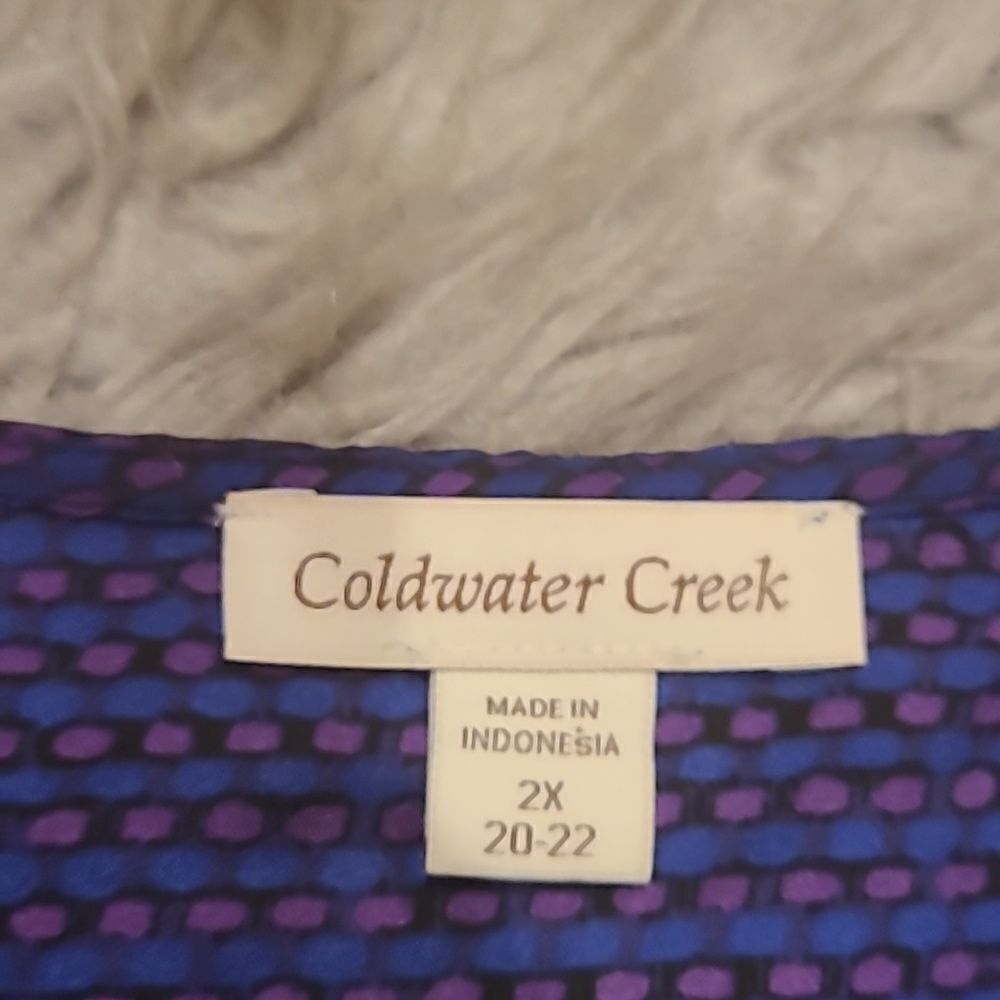 Coldwater creek womens blue and purple polyester flowy tank top‎ size 2x - Picture 3 of 6